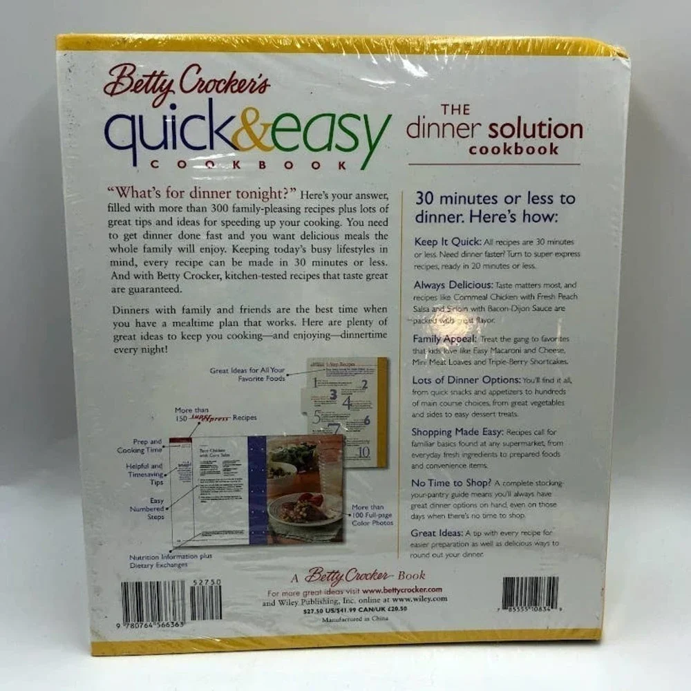 Betty Crocker Quick & Easy Cookbook NIP Dinner